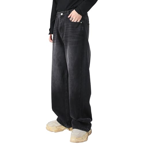 Men's Casual Loose Baggy Jeans Wide Leg Streetwear Men Denim Pants Baggy Relaxed Fit Flex Jean