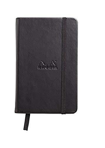 RHODIA 118569C - Carnet Rigide Webnotebook Noir - A6 - Pointillés Dot - 192 pages - Papier Clairefontaine Ivoire 90 g/m - Marque-Page, Fermeture Élastique - Couverture Simili Cuir Cover
