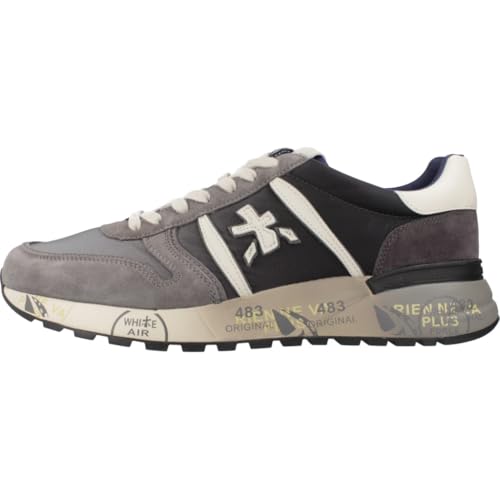 Premiata Para Hombre. Lander Zapatillas Lander Gris (41), Plano, Cordones, Casual - 2