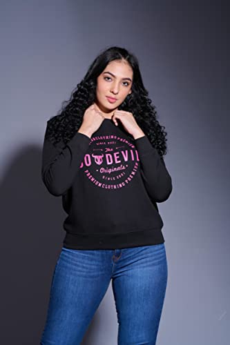 Image of Go Devil Stylish Trendy Regular Fit 100% Cotton Sweatshirt with Round /Crew Neck Full Sleeves, Casual Printed Winter Wear for Women /Girls