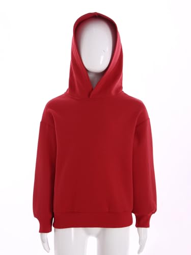 Boys and Toddlers' Pullover Hoodie Solid Color Hooded Sweatshirt Long Sleeve Casual Tops4