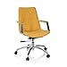 Produktbild hjh OFFICE 670985 Drehstuhl SARANTO II Stoff Senfgelb moderner Sessel im Retro-Look mit Rollen, höhenverstellbar