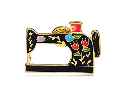 Stitch Sewing Brooch Badge Sew Machine Enamel Pin Cartoon Sewing Machine Shaped Enamel Brooch Pin Shirts Suit Scarf Sewing Jewelery Gift for Women Girls