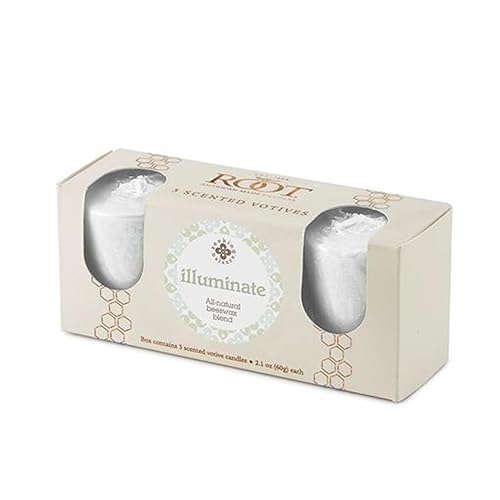 Root Candles Scented Votive Candles Seeking Balance® 20-Hour Spa Aromatherapy Candles, 3-Count, Illuminate: Juniper Rosewood