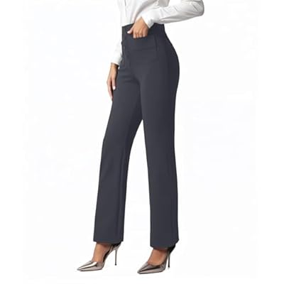 keriffe Women's Straight Leg Dress Pants wi...