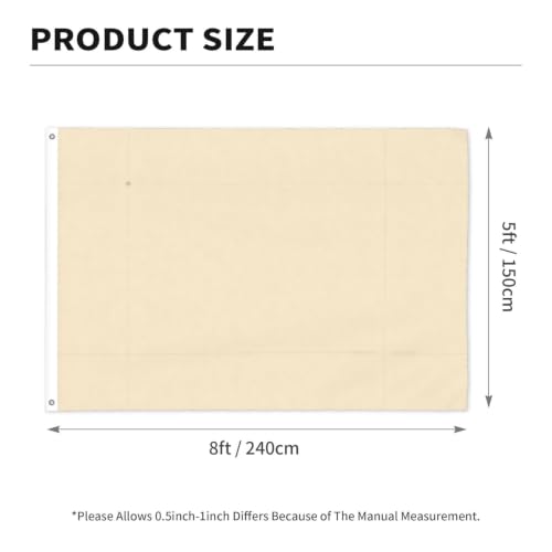 Drapeau extérieur double face beige pur en polyester résistant avec œillets - 4