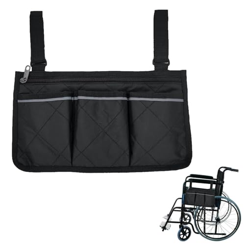Sac pour Fauteuil Roulant avec Poches, Poche latérale Universelle étanche, Sac de Fauteuil Roulant, Sac Lateral pour Fauteuil Roulant, Sacoch Fauteuil Roulant, Sac d'accoudoir pour Fauteuil Roulant