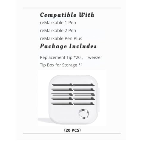 Image of Marker Pen Tips For Remarkable 1 /2 Stylus Marker Pen Plus Replacement Soft Nibs,Tips With Tool For Tablet (20 PCS /2B), Black