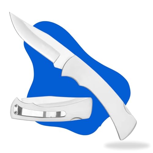 Canivete Inox Dobrável Trava Segurança Clip Cinto De Bolso Para Pesca Camping (Inox)