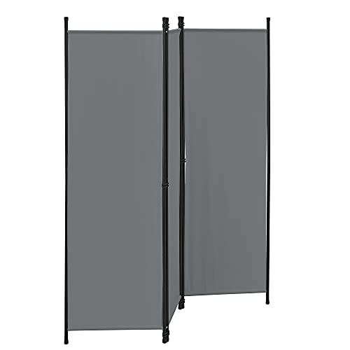 Raumteiler Huesca 3-teilig 150x171 cm Paravent Trennwand 3-TLG. Sichtschutz Stellwand Spanische Wand Dunkelgrau