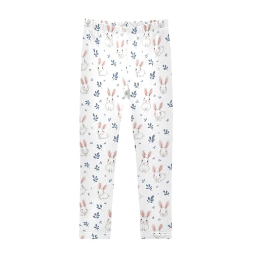 Girls Leggings White Rabbit Leaves Toddler Girls Clothes Toddler Comfortable Bottoms Girl Leggings 3T-10Y