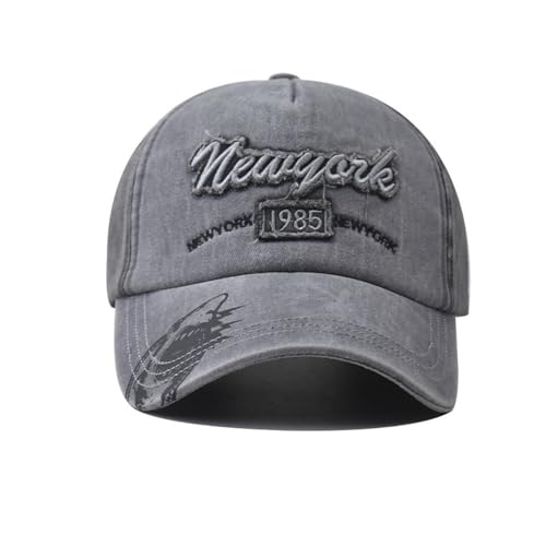 Gorra vintage de algodón para mujer y hombre gris miniatura 2