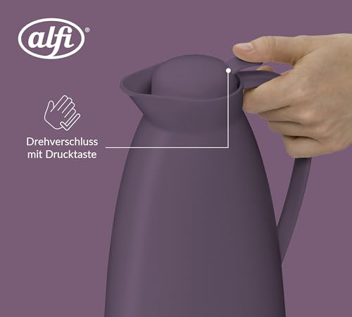 alfi ECO Isolierkanne 1,00 l, 12 h heiß, Hartglaseinsatz, dark lilac – Ansicht 3