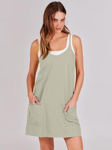 Image of ANRABESS Women Athletic Dress Summer Tennis Workout Active Sports Mini Romper Dress Built in Shorts Travel Vacation Clothes