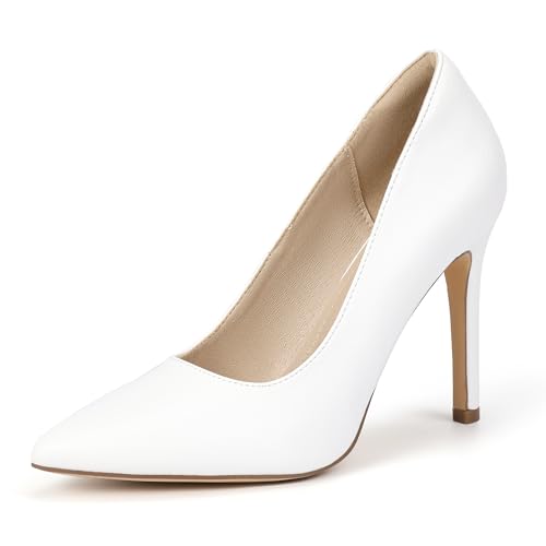 IDIFU IN4 Women's Pumps High Heels Closed Toe Stiletto Pointed Toe Dress Shoes Wedding Prom Bridal Daily Work Office Business Trendy Fashion Sexy Comfortable Pumps Dressy Shoes