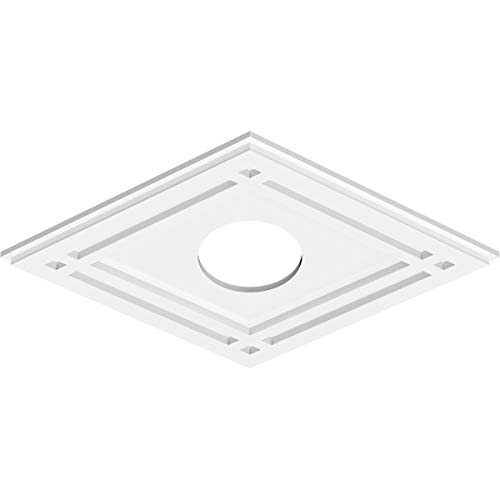 Image of Ekena Millwork CMP24X16DD-05000 Diamond Architectural Grade PVC Contemporary Urethane Ceiling Medallions 24 inchW x 16 inchH x 5 inchID x 8 1 /2 inchC x 1 inchP
