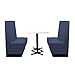 FDP Six-Channel Single-Sided Two Person Commercial-Grade Durable Vinyl Restaurant Booth Seat Heavy-Duty Wall-Flush Boutique Design for Diner, Lounge and Cafeteria Seating, Fully Assembled - Navy