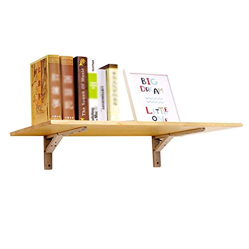Estantes Flotantes de Pared QIANGDA Plegable Portátil Ordenador Madera Cocina Montado En La Pared Mesa De Hojas Sueltas con Doble Soporte (Natural) (Size : 60cm X 20cm) Cover