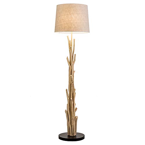 Modern Home Nautical Driftwood Branch Wooden Floor Lamp (Light Beige)