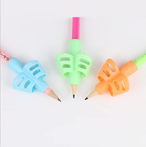 CHSYOO 10 Stück ergonomisches Schreibtraining Hilfskorrektur Silikon Bleistift Tag Pen Haltungskorrektur Werkzeug für Kinder im Vorschulalter und Erwachsene mit unflexiblen Fingern