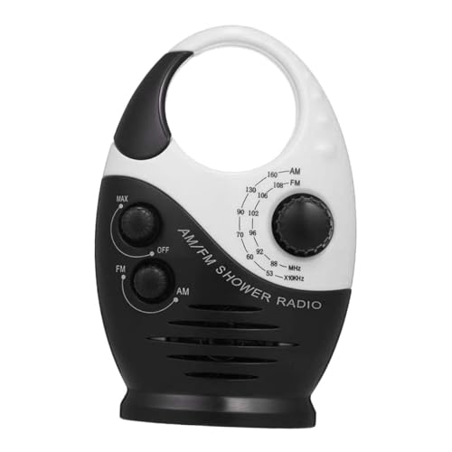 DIYEAH Radio FM de Ducha con Asa Superior Diseño Compacto y Ligero para Baño y Exterior Sonido Claro y Potente Duración Prolongada de Batería Resistente al Agua para Uso Portátil y