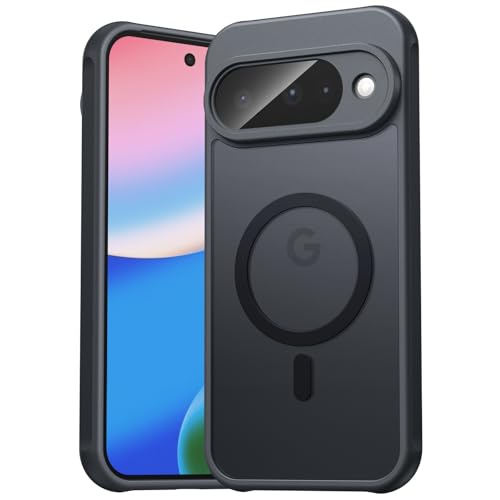EASDNB für Google Pixel 10 Hülle für Magsafe Magnetisch Handyhülle für Pixel 10 Case Kameraschutz Stoßfeste Kratzfeste Durchscheinende Schutzhülle für Google 10 Schwarz
