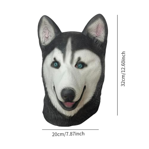Colcolo Hundekostüm-Maske, Halloween-Latex-Maske, realistische Gruselmaske, Hunde-Cosplay-Requisiten für Cosplay-Neuheiten, Festivals, Kostümpartys, Heiser