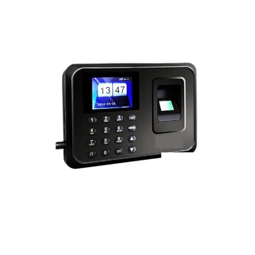 Reloj de control horario, Grabadora de tiempo biométrica con huella dactilar y unidad USB, lector tarjetas identificación asistencia for empleados para pequeñas empresas(English)