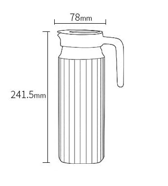 Image of IndusBay Rectangular 1100 ml Fluted Glass Jug Pitcher with Plastic lid, iced Tea Pitcher Water jug hot Cold Water ice Tea, Milk and Juice Beverage Carafes 1.1 LTR, 1 Piece, Transparent