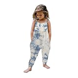 Toddler Baby Girl Jumpsuit One Piece Tie Dye Sleeveless Strap Romper Harem Pants with Pockets Summer...