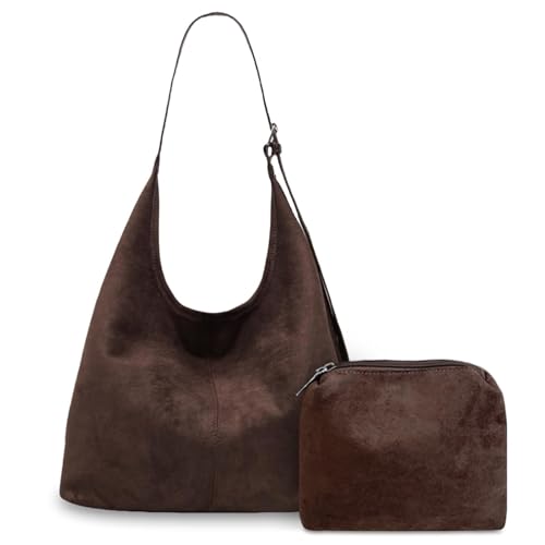 Aucuu Bolsos de Mujer, Gamuza Sintética Bolsa Tote Grande, Bolso Bandolera Mujer, Gran Capacidad Bandolera Casual, Bolsillo Shopper Mujer, para Compras, Viajes, Trabajo Escuela