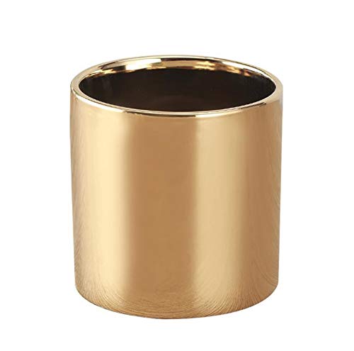 植木鉢 ゴールド花瓶フラワーアレンジメント電気めっきホームラウンドの花瓶フラワーポットフラワーセラミックウェディングルームデコレーション (Color : 12.8x13)
