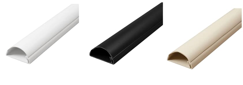 30x15 D-Line PVC Trunking - Neat Cable Management Solution - Hides Untidy Wires | Hide Cable Cover (100cm, Magnolia)