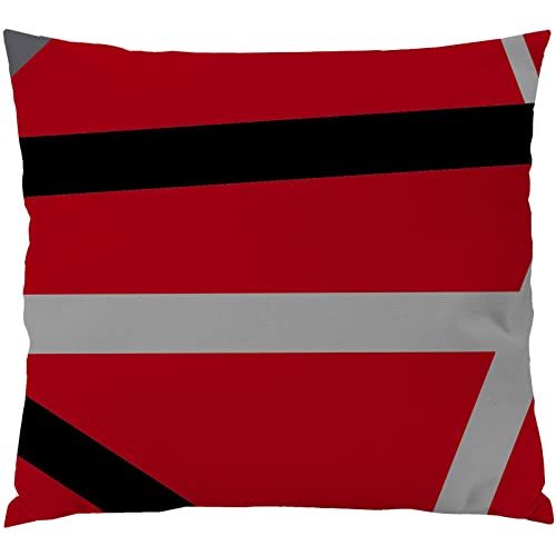 Wilproo Set Of 4 Throw Pillow Covers Modern Abstract Stripe Simple Geometric Acrylic Bold Decorative Pillow Cases Home Decor Square 20X20 Inches Pillowcases(Red) #TOP5