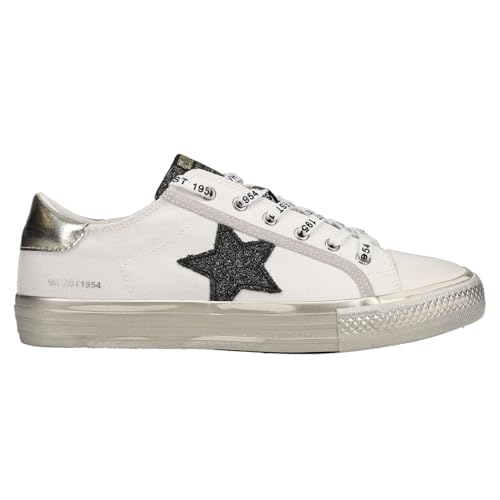 VINTAGE HAVANA Women's Alive Sneaker, White/Black/Gold, 9.5