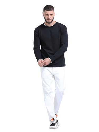 Image of fanideaz Mens Popcorn Textured Cotton Full Sleeve Round Neck T Shirt for Men Soft and Breathable Fabric Trendy Look Regular Fit Ideal for Daily Casual Wear