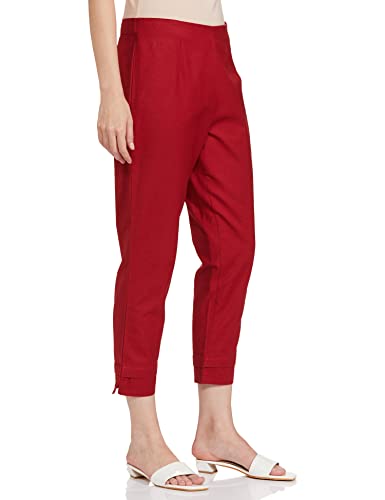 Image of BIBA Women Cotton Blend Regular Solid Pants