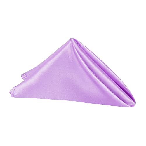10 Pk, Satin Napkin 20"X20" Square Edge: Hemmed Material: 100% Polyester - Victorian Lilac #TOP1