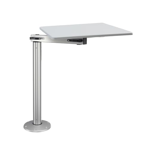 Manufacturers' Select ITC RV Side Table with MOD with Cypress Floor Mount Table Leg System (Light Grey Table Top w/Silver MOD with Cypress Table Leg)