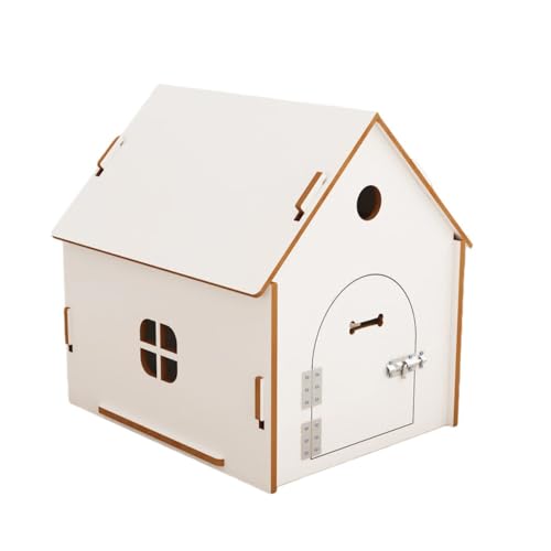 Sailozai 犬小屋 四季通用 ハウス型 猫小屋 室内犬ケージ 猫ケージ 小型犬 厚手 (ホワイト,Mにはドアがある)
