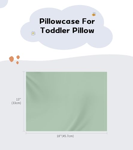 Image of Deep Dream Toddler Pillowcases for 13x18 Pillow 2 Pack, 100% Cotton Travel Pillow Case Cover, 600 Thread Count Cotton Pillow Covers, Soft & Breathable Small Pillow Cases Envelope Closure, Baby Blue