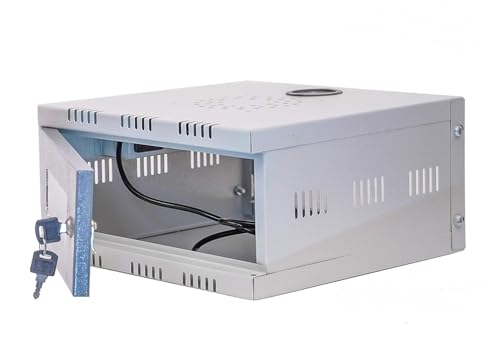 Image of 2U CCTV Box Network NVR DVR Wall Mounting Rack with 3 Power Socket Plug | Metal Front Door (no Glass) | Metal Wall Mount Rack for CCTV System, Router, NVR, DVR, Network Switch | CCTV dvr Cabinet Box