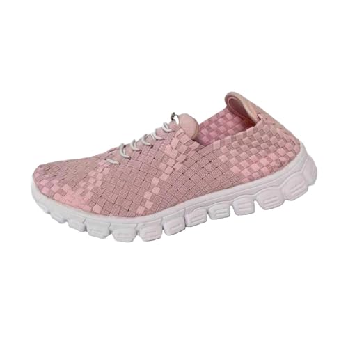 Image of Zee Alexis Women's Danielle Sneakers | Breathable Lightweight Flexible Casual Comfortable Slip-On No-Tie Elastic Laces Woven Shoes