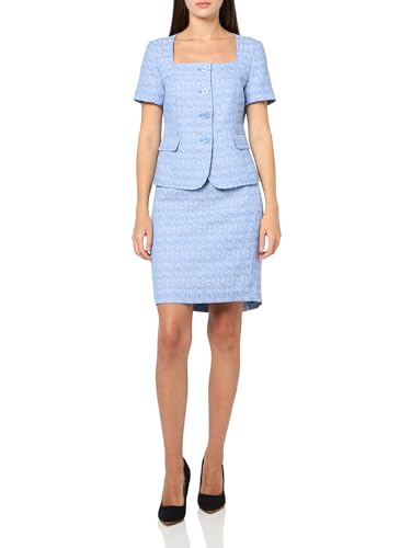 Elegant Pale Blue Women's Suit by Le Suit – Perfect Petite Jacket and Skirt Set for Any Occasion