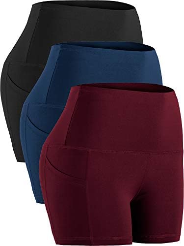 High Waist Athletic Shorts for Womens Yoga Fitness Running Shorts with Deep Pockets