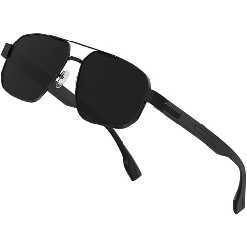 ATTCL Polarized Sunglasses for Men, Mens Sunglasses for Driving, Fishing, Golf, Pilot Square Metal Frame, UV400