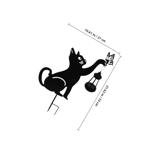 Lampe solaire extérieure chat en fer forgé MAGICLULU pour jardin