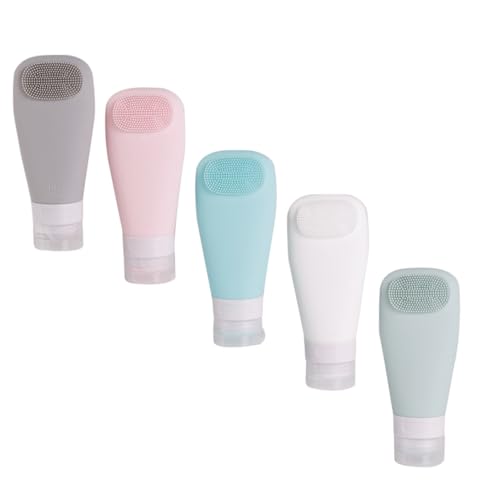 DEARMAMY 5 Piezas Refillables Cepillo Champú y Gel de Ducha Contenedores Impermeables de Viaje Gimnasio Negocios