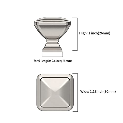 9BUILD 10 Pack Brushed Nickel Cabinet Knobs,Solid Square Drawer Pulls by 9BUILD - Used condition - Image 3