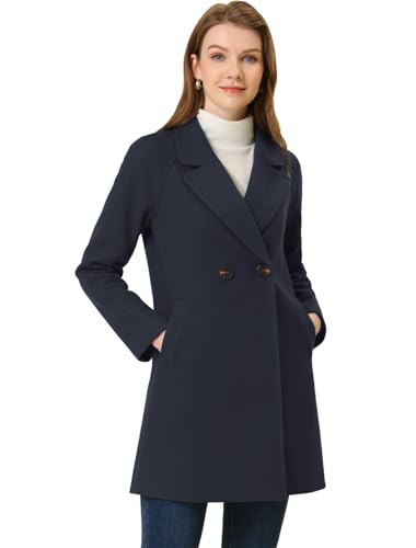 Amazon.com: Allegra K Women's Notched Lapel Double Breasted Raglan